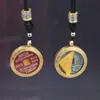 Colgante de moneda Shangui hecho de plata tibetana, colgante de moneda de cinabrio estilo chino vintage, accesorio de collar de hebilla de paz retro