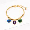 Jóias de luxo leve frescas, pulseira de amor de trevo da sorte de borboleta epóxi colorida, pulseira de retenção de cor de aço titânio, presente para menina