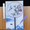 Artesanía de Bambú 10 pulgadas 8 pulgadas Abanico de Seda Plegable Estilo Chino Abanico Plegable Estilo Antiguo Abanico de Tela de Seda Abanico Artístico