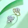 Anillo de lujo S925 de plata de ley para el Día de San Valentín con incrustación de moissanita y artesanía intrincada, adecuado para confesión y propuesta
