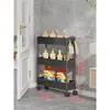 Prateleira de banheiro, armário de armazenamento para espaços estreitos, carrinho de chão ultra-fino para frestas atrás da porta do banheiro, prateleira de parede para cozinha