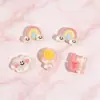 Mini Paletas de Nube Arcoíris de Dibujos Animados Accesorios de Resina DIY Pegamento de Crema Funda de Teléfono Pasador para el Cabello Accesorios para el Cabello Crocs