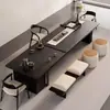 Areia Dourada Casa Sala de Estar Apartamento Grande Bancada de Ilha Conjunto de Mesa de Chá Grande Recepção da Sala de Chá Mesa para Beber Chá Madeira Maciça Simples Moderna