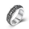 Anillo giratorio de plata esterlina de la fortuna para hombre, diseño de nicho con sentido de la moda, individual, moderno, personalidad, retro, para el dedo índice