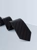 Corbata para Mujer, Novio, Boda, Azul, Ropa Formal de Negocios para Hombre, Rayada Tejido de Sarga Negro Delgado Tejida a Mano, Lujo Tejido a Mano