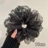 Elástico de Cabelo Oversized Estilo Coreano Intestino de Porco, Corda de Cabelo Versátil com Renda de Bolinhas, Elástico para Rabo de Cavalo Alto, Elástico de Borracha, Acessório de Cabelo de Alta Qualidade