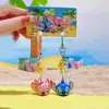 Jinnew & Stitch Co-Diseñado Ángel Xiaojin Conjunto de Playa de Verano para Tres Personas Llavero Lindo de Dibujos Animados