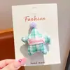 Goma para el pelo tipo moño de bebé con cuadros de estrella de cinco puntas estilo coreano, Cuerda para el pelo a cuadros linda para niñas, Accesorio para el pelo que no daña el cabello