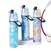 Taza de Spray Portátil de PE, Botella de Agua con Spray Multifuncional para Deportes al Aire Libre, Taza de Agua con Spray de Doble Capa para Mantener el Frío, Botella de Agua para Ciclismo