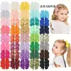 Pinzas para el pelo de cinta de satén acanalada, bestsellers europeos y americanos de Amazon transfronterizos, pinzas para el pelo de lazo de color liso, accesorios para el pelo para niños al por mayor
