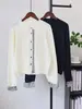 Camisa Patchwork, Casaco Suéter Falso Duas Peças, Novo Design Outono/Inverno 2026, Jovem e Estiloso, Cardigã de Tricô para Mulheres
