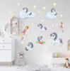 Novo elfo dos desenhos animados White Cloud estrela jardim de infância jardim de infância pintura decorativa autoadesivo DIY adesivo de parede unicórnio impermeável