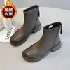 Botines estilo Martin para mujer, nueva colección otoño/invierno 2026, estilo británico, con suela gruesa, forro de felpa, botines con cremallera trasera, ajuste ceñido