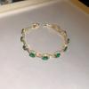 Pulseira oval de cristal de diamante com fivela Pulseira simples de estilo corte europeu e americano nicho joias de temperamento sofisticado atacado