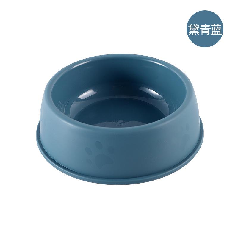 定制版磨砂脚印宠物单碗-黛青蓝