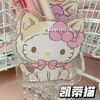 Gatinho Fofo de Desenho Animado Sanrio Caneta Conner Caixa de Armazenamento Multifuncional Transparente de Acrílico Papelaria para Estudante Enfeites de Mesa