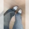 Jeans reto azul retrô para mulheres, novo estilo de verão, plus size, modelador, adequado para corpo tipo pera, calça pantalona solta e com bom caimento