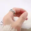Venda quente transfronteiriça anel de aço inoxidável gota de óleo prateada 6mm anel personalizado de aço titânio joias da moda japonesa e coreana atacado