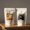 Saco de café Kraft branco 125g bom saco de café Kraft 150g autoportante proteção ambiental não aluminizado saco de café com válvula de ar