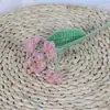 Ramo de Nomeolvides Tejido a Mano con Lana, Flores Tejidas Terminadas, Regalos Creativos de Cumpleaños para Amigos, Flores de Lana de Ganchillo