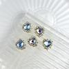 Lote de Nueva Joyería para Uñas de Aleación China Diamante Azul Aqua Cuadrado Gordo Gotas de Agua Xi Fei Zhen Huan Mismo Palacio Armadura con Diamante