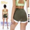 Shorts de tres puntos Ajustados Yoga Traje de baño Shorts Cadera Melocotón Contraste Verano para Mujer Ropa Exterior Cintura Alta Fitness Secado Rápido Pantalones Cortos Hot