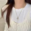 Collar de Moda Colgante Copo de Nieve Piedra Ojo de Tigre Coreano Diseño Simple de Personalidad Cadena de Suéter Versátil de Gama Alta Elegante