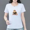 Producto de lujo de alta gama~Camiseta de manga corta para mujer, corte holgado, adelgazante, rejuvenecedora, top estampado, ropa casual para mujeres de mediana edad, verano