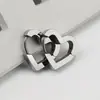 Brincos irregulares geométricos de aço inoxidável dourado em formato de coração europeus e americanos transfronteiriços, unissex, brincos de coração simples e elegantes
