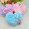 Llavero de Corazón de Melocotón Colgante para Bolso Peluche Pompón Decoración para Coche Regalo Navideño para Hombres y Mujeres