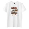 Lan Shengyi Camiseta masculina de manga curta, gola redonda, verão, slim fit, estampada, camiseta casual, para todos os tipos de homens, meia manga, camisa de base