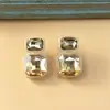 Aretes Europeos y Americanos Transfronterizos Retro Barrocos de Pedrería Geométrica Colorida, Aretes Femeninos Simples de Alta Gama