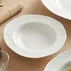 [Liquidação] Prato de Cerâmica Branco em Formato de Chapéu de Palha de Fábrica, Prato de Jantar Estilo Ocidental, Prato de Louça Doméstico, Louça Criativa, Prato para Massas