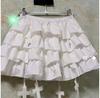 Falda de pastel de hojaldre blanca dulce Pure Desire, pequeña, de cintura alta, con encaje adelgazante, falda de ballet con cintura suelta.