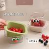 Nueva Cesta Escurridora de Doble Capa Genuina para Lavar Frutas, Mini Bandeja de Frutas de Alto Valor con Expresión Linda, Pequeño Exquisito Recipiente Escurridor
