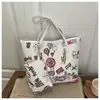 Bolsa Tote Estampada com Grafite da Moda para Mulheres 2026 Grande Capacidade Bolsa de Trabalho Textura Retro de Alta Qualidade Bolsa de Ombro