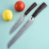 Faca de chef estilo ocidental transfronteiriça, cutelo, faca Santoku, faca de chef em aço Damasco, conjunto de facas de cozinha para uso doméstico
