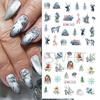 Adesivos de nail art novos transfronteiriços atacado ins popular Natal inverno floco de neve desenho animado Urso Branco adesivos de unha