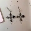 Collar de Cadena para Clavícula Morado Oscuro Estilo Amor Cruz Brillante, Exquisito, Moderno, de Alta Apariencia y Versátil, Venta Directa de Fábrica