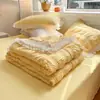 Algodón seersucker lavado de verano colcha de verano fresca lavable a máquina colcha de aire acondicionado dormitorio individual delgada colcha de verano de tres cuatro piezas