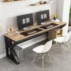 Mesa de estudo dupla estilo taiwanês para estudantes, mesa de computador, mesa de estudo simples para quarto, mesa de escritório moderna para casa