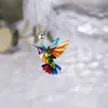 Brincos de acrílico com pássaros coloridos de primavera transfronteiriços europeus e americanos, novos brincos de moda retrô mais vendidos de 2024