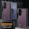 Funda adecuada para Samsung Z Trifold con Textura de Cuero y Eje Central Magnético, Cubierta Protectora Galaxy Zfold7