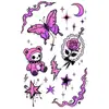 Pegatina de Tatuaje Temporal Mariposa Rosa Y2K - Rosa Fluorescente Halloween Retro Milenio para Hombres y Mujeres, Duradero e Impermeable para Brazos y Piernas