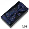 Pajarita para Hombre, Gemelos Jacquard para Boda de Negocios, Set de Tres Piezas con Pañuelo de Bolsillo, Set de Caja de Regalo con Accesorios de Traje de Moda