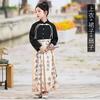 Vestido de Performance para o Dia das Crianças Estilo Chinês Top de Caligrafia para Meninos Roupa Nacional de Moda para Meninas Saia de Face de Cavalo