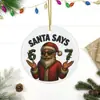 Llavero Colgante Plano de Acrílico Navideño Transfronterizo Papá Noel Muñeco de Nieve Caja de Regalo Llavero de Regalo Festivo Pequeño