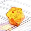 Conjunto de Dados de Jogo de Tabuleiro Dungeons and Dragons de 7 Peças, Conjunto de Dados de Cristal Rpg Dnd Laranja