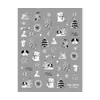 Pegatinas para decoración de uñas Redanco5D en relieve, con diseños de papel dorado de muñecos de nieve navideños, cachorros y renos - He2013