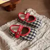 Zapatos Casuales Bajos de Moda Retro a Cuadros Suave Antideslizantes con Velcro para Niñas - Otoño 2026